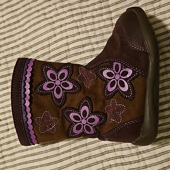 STRIDE RITE Surprise Krisha boots sz. 5 faux leather floral baby booties - Picture 10 of 11
